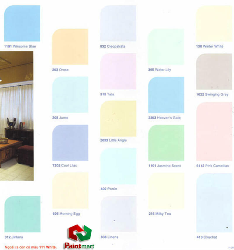 Sở hữu bảng màu sơn năm 2017, bạn có thêm nhiều sự lựa chọn màu sắc mới để tô điểm nội thất nhà mình. Không những thế, các sản phẩm được cập nhật chất lượng, giúp sơn sẽ luôn bền đẹp và cực kì chống mốc, nấm.